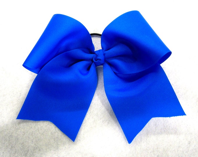 Cheer Bows, Blue Cheer Bow, Girls Cheer Bows, Electric Blue Bow, Team Bows, Dance Bows, Cheerleader Bows, 7 inch bow, Practice Cheer Bows