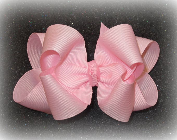 pink hair bow, Boutique Hairbows, Pink Hairbow, Girls Big Bow, Light Pink Layered Hair Bow, Baby Bows, Toddler Hair Bows, Double Hair Bows