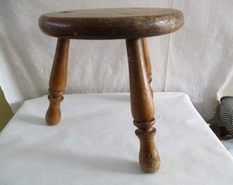 3 Legged Wooden Stool Milking Step
