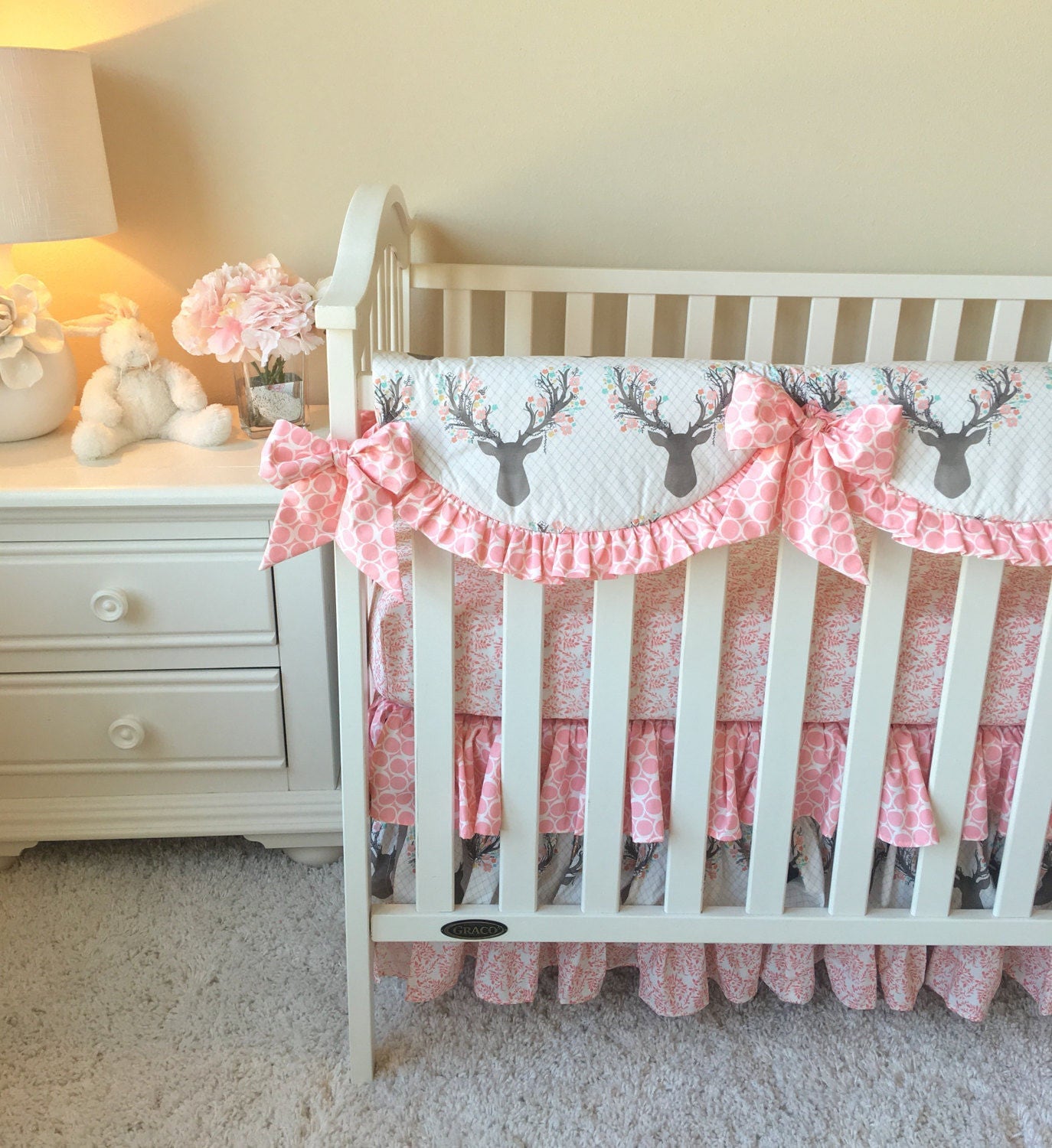 Beautiful Crib Rail Covers Girly Stag Crib Rail Cover Deer