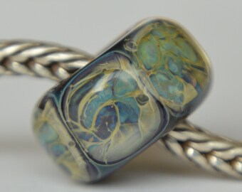 Unique Handmade Lampwork Glass European Charm Bead - SRA - Fits all charm bracelets - Silver Core Options