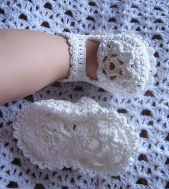 Crochet PatternCR57 Crochet Baby Shoes Christening/Baptism