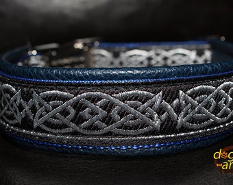 Dog Collar "Celtic Knot" by dogs-art, leather dog collar, metal buckle collar, dog collar leather, celtic knot, celtic dog collar, collar
