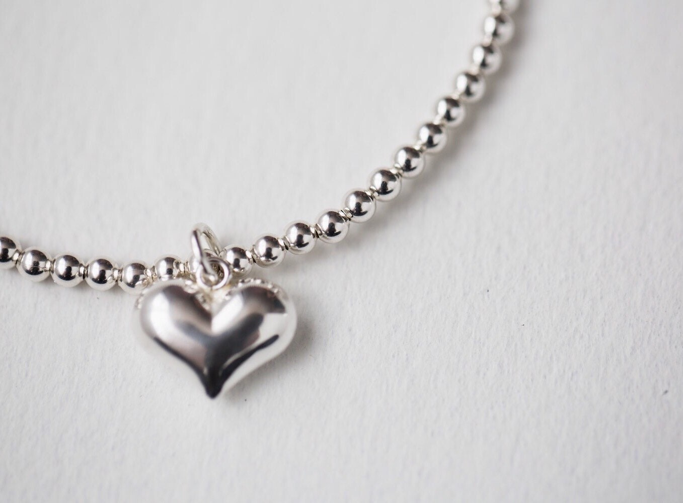 Heart silver charm Bracelet Sterling Silver heart Bracelet