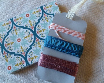 Stampin' Up! DIY Kit Retired "Sycamore Street" DSP and Ribbon Sampler, Colorful Papers, Two Sided, Tag Size - 4 x 3"