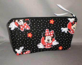 Cosmetic Bag - Makeup Bag - Large Zipper Pouch - Minnie Mouse
