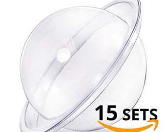 Bath Bomb Mold - 15 Sets Clear Plastic Round Molds - Perfect For DIY Bath Bombs