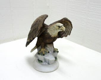 Vintage Lefton China American Eagle Figurine Hand Painted KW 7212