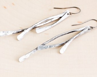 Rustic, Hand Forged Iron Earrings. A Unique 6th Anniversary Gift for Her. Handmade to Order.