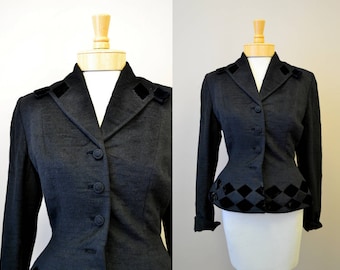 1950s Lilli Ann Black Diamonds Jacket