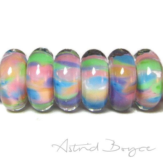Subtle Spring Pastel Beads for Easter Pastel Goth Button Disk - Handmade Art - Lovely Disk Beads for Spring Jewelry Creations and Crafting