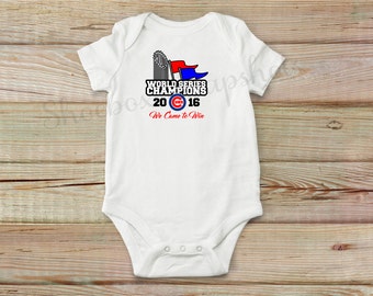 Chicago Cubs World Series Champs Onesie, Cubs Baseball, Chicago Cubs, World Series Championship, Boy Clothing, Baby Clothing, MLB, Baby Boy