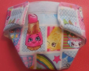 Ready to Ship SIZE #2 cloth Doll Diaper Shopkins adjusts washable fits bitty baby some baby alive all gone American Girl doll & more
