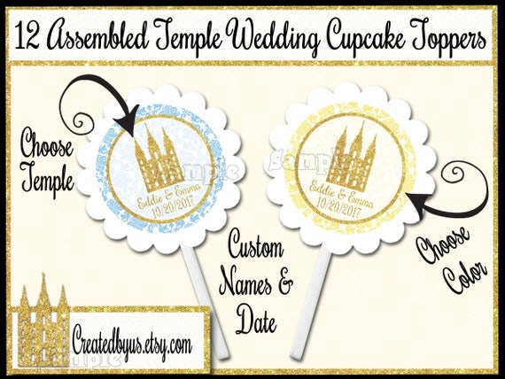 Temple Cupcake Toppers Custom Wedding Decorations Marriage