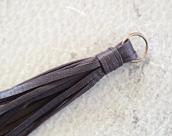 Brown Deerskin Leather Tassel -140 mm- Pendant Handmade Accessorie - 1 Piece