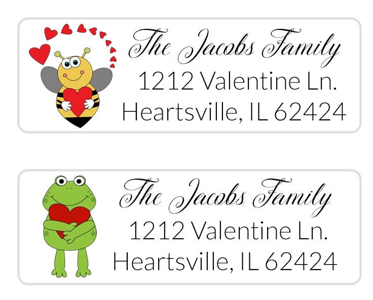Valentine Address Label Return Address Label Valentine