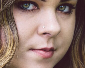 20g Nose Stud Bali Style - Silver Nose Stud - Silver Nose Piercing Stud - L Nose Stud 3 Bali Style 20 Gauge Sterling Silver