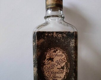 Vintage 1930's Djer Kiss Sprinkle-Top Perfume Bottle with Label Free Shipping!
