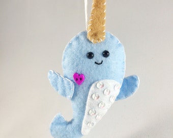 felt narwhal christmas ornament personalized ornament christmas gift narwhal gift felt - Narwhal Christmas Decoration felt narwhal christmas ornament personalized ornament christmas gift narwhal gift felt - Narwhal Christmas Decoration