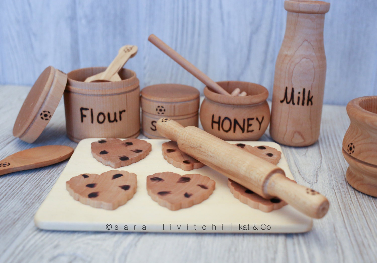 Deluxe edition Natural wooden Cookie Baking set for Play