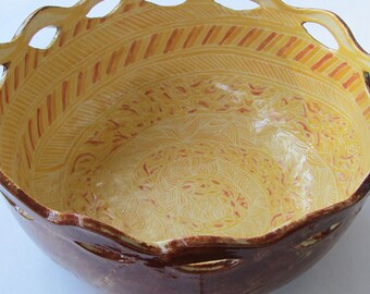ceramic bowl; ceramics and pottery bowl' hand painted bowl