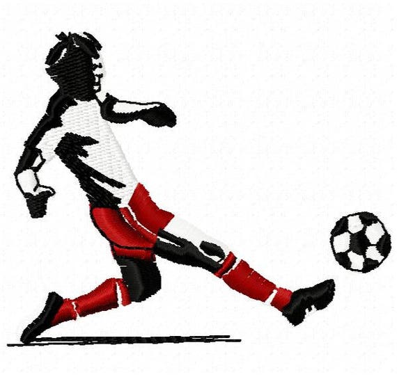 Soccer Player Machine Embroidery Design Instant Download
