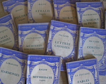French purple books Classiques Larousse decorative softback books with FREE SHIPPING