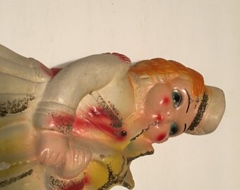 military girl with bagpipes chalkware 10 inch figuerine