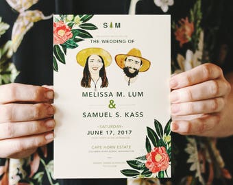 Botanical Inspired Rustic Wedding Invitation: Garden and Florals