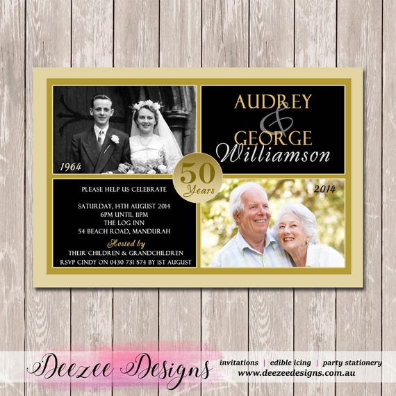Wedding Anniversary Invitation with Photos - YOU PRINT - A004 Il_570xn