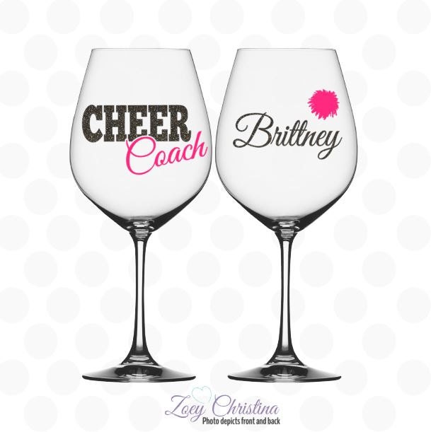 Cheer coach wine glass Cheer coach gift Cheer gifts