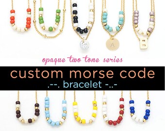 Custom Morse Code Bracelet, Gold / Silver, 5 Style / 10 Color Option, Bridesmaid Wedding Girlfriend Sister Gift, Bohemian boho MC wj