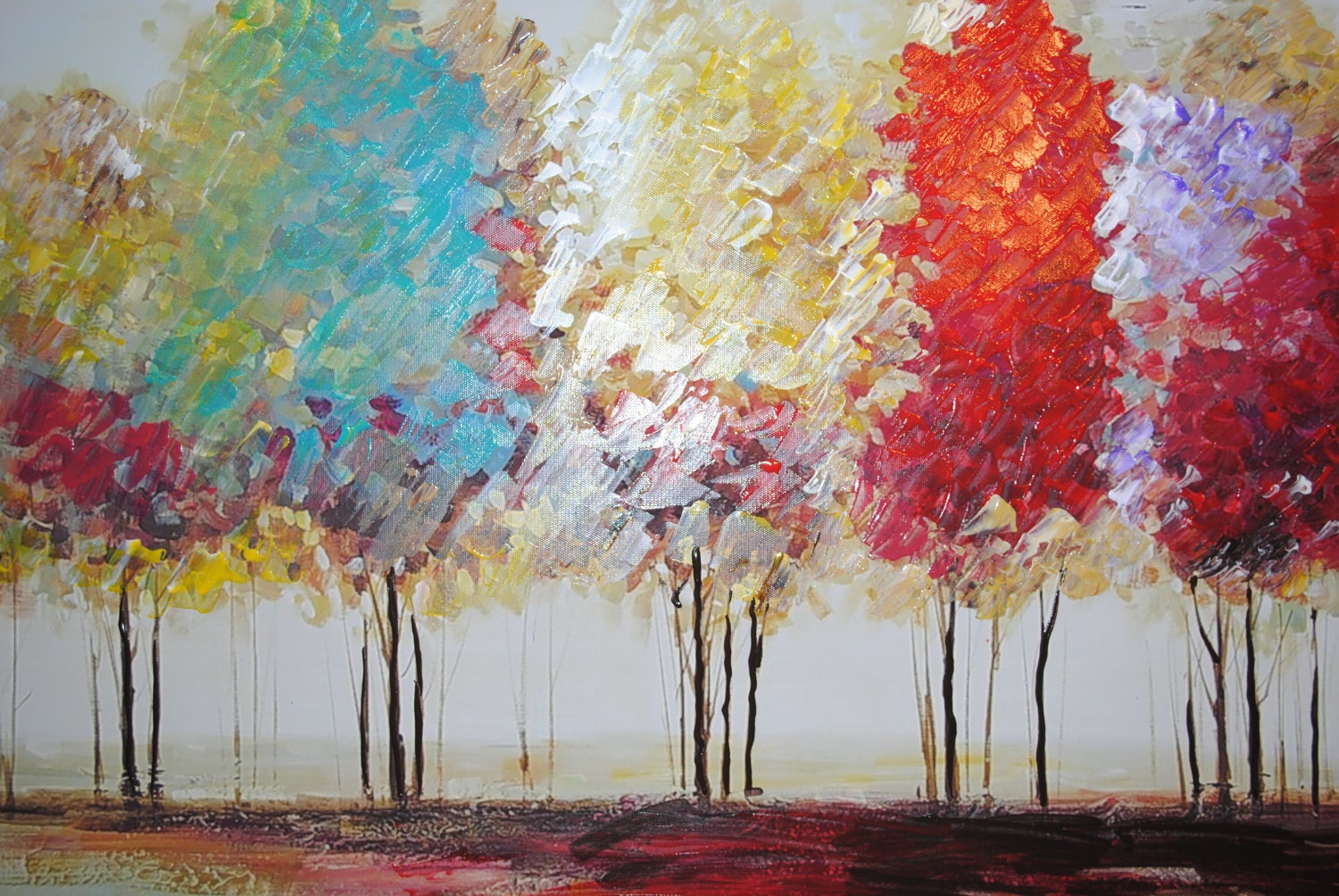 Colorful Tree Canvas.Canvas.Wall Art Giclee.Canvas Art.Digital