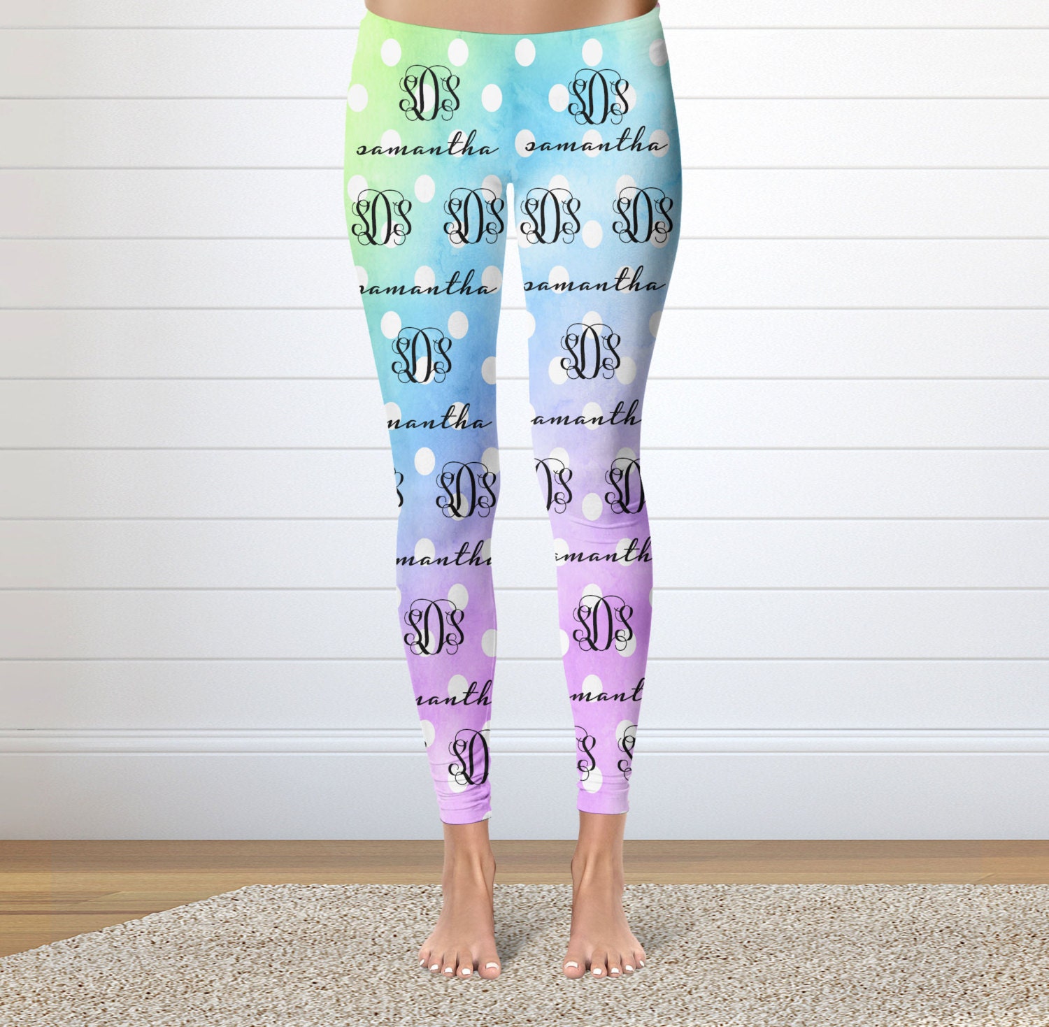 Monogram Girls Leggings Custom Leggings Monogrammed