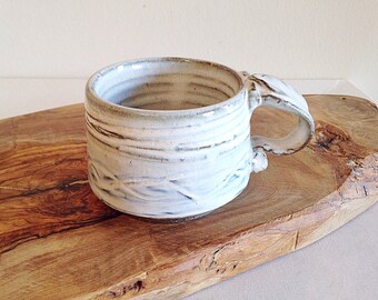 Handmade Studio Pottery Mug Winter White