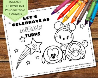 Tsum Tsum Party Activity Book, Tsum Tsum Coloring Pages, Tsum Tsum Party Favors, Tsum Tsum Birthday Activity, Tsum Tsum Party Games