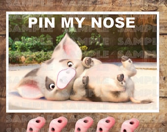 MOANA PARTY GAME, Pua Pin My Nose, 11x17 inches and 18x24 (new size)