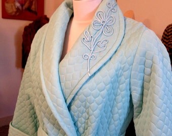 FAB 1940/50's GAYMODE Quilted Full Length Robe / Exquisite Detail