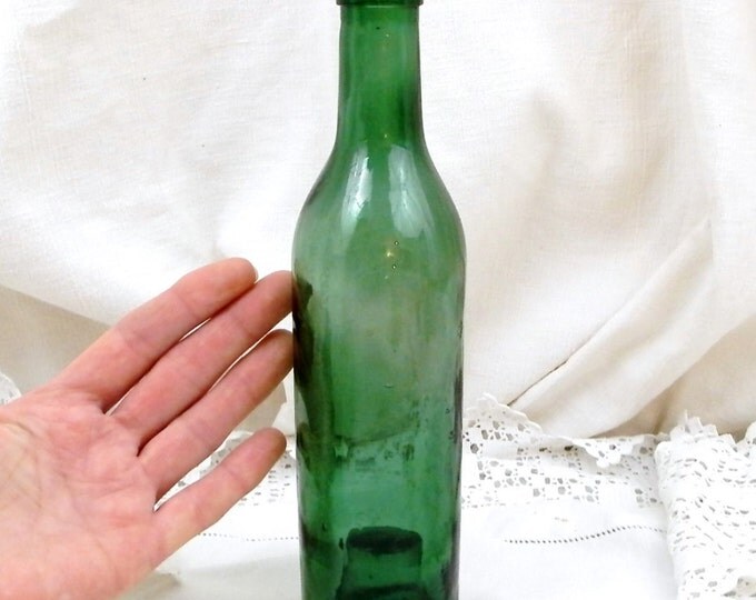 Small Antique French Blown Glass Half Wine Bottle, Fillette, Demi, Farmhouse, Country Decor, Kitchen, Collectible, Man Cave, Vase,