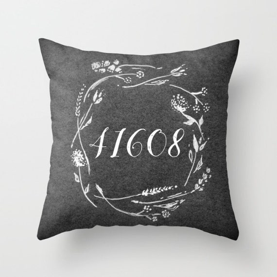 Items similar to Number Personalized Throw Pillow Cover, address pillow