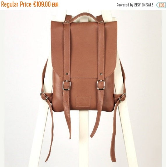 SALE / Saddle Brown leather backpack rucksack / In stock