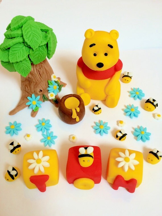 Edible Winnie The Pooh Cake Topper Name Set