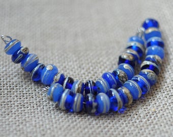 Tiny Rondelle Lampwork Beads Jewelry Supplies Bead Dots Bead Findings Craft Supplies Bracelet Findings