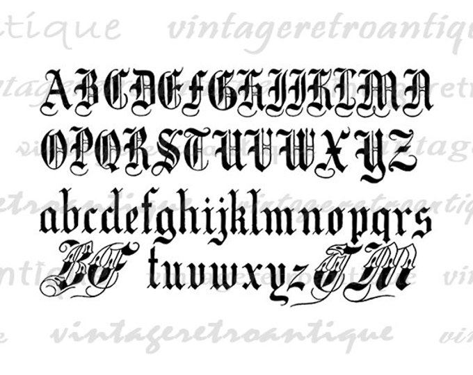 Digital Printable Antique Royal Alphabet Graphic Letters Download Image Vintage Clip Art Jpg Png Eps HQ 300dpi No.610