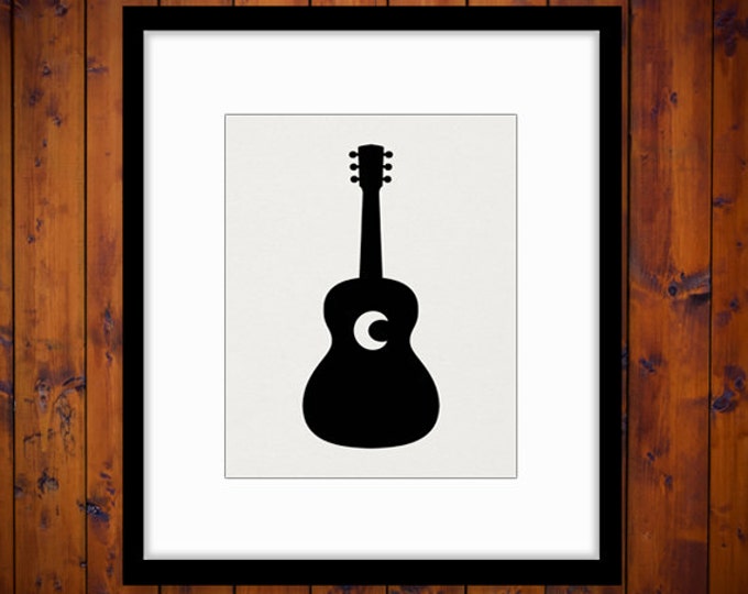 Digital Printable Acoustic Guitar Image Music Graphic Download Artwork Vintage Clip Art Jpg Png Eps HQ 300dpi No.4313