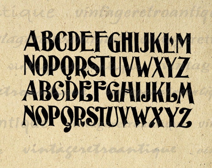 Antique Alphabet Printable Graphic Image Digital Download Vintage Clip Art Jpg Png Eps HQ 300dpi No.652