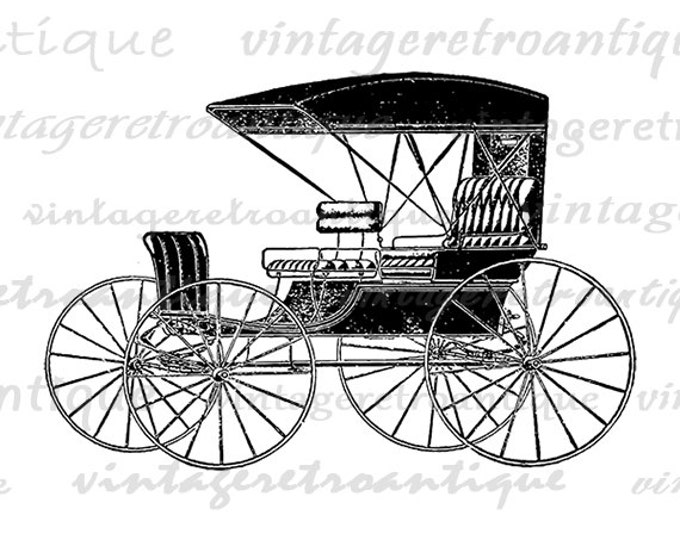 Vintage Carriage Digital Image Download Printable Graphic Vintage Clip Art for Transfers Printing etc HQ No.1589