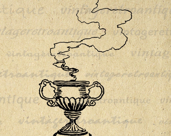 Printable Graphic Magic Lamp Genie Lamp Digital Download Image Artwork Antique Clip Art Jpg Png Eps HQ 300dpi No.2293