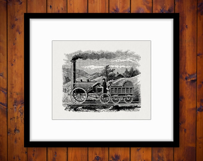 Printable Graphic Old Locomotive Image Antique Train Download Digital Vintage Clip Art Jpg Png Eps HQ 300dpi No.171