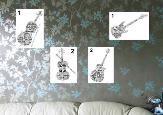 Guitar or Cello - Personalised Print. 